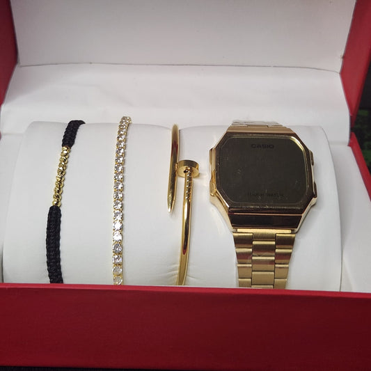 Pack Montre Et Trois Bracelets Pour Femme